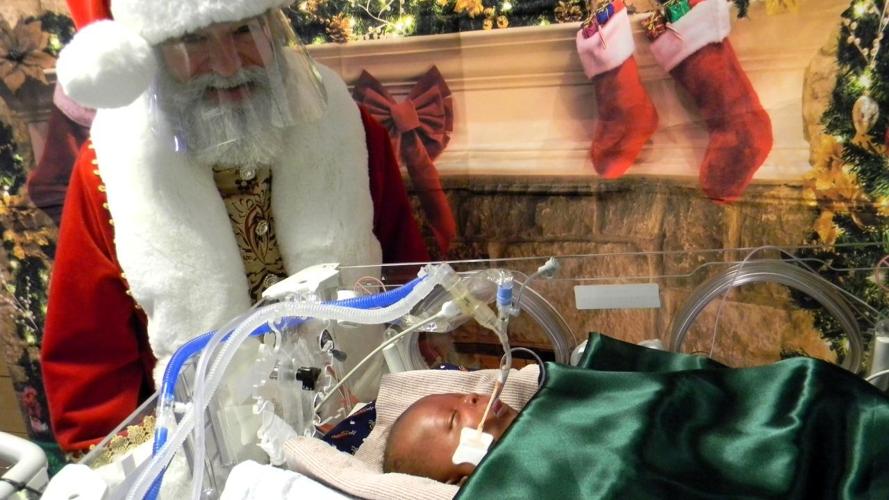 Santa Visits NICU Babies at Our Lady of Lourdes Women's & Children's Hospital